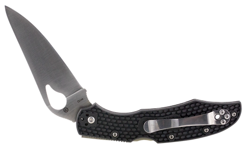 Spyderco BY03PBK2 Byrd Cara Cara 2 Lightweight 3.75" Folding Drop Point Plain 8Cr13MoV SS Blade Black  Textured FRN Handle Includes Pocket Clip