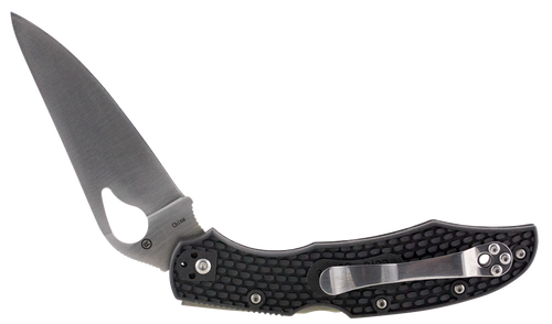 Spyderco BY03PBK2 Byrd Cara Cara 2 Lightweight 3.75" Folding Drop Point Plain 8Cr13MoV SS Blade Black  Textured FRN Handle Includes Pocket Clip