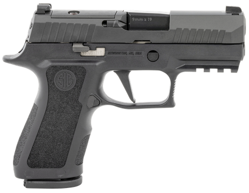 Sig Sauer 320XC9BXR3PR210 P320 XCompact 9mm Luger 10+1 3.60" Carbon Steel Barrel, Black Nitron Optic Ready/Serrated SS Slide, Black Stainless Steel Frame w/Picatinny Rail, Black XCompact Polymer Grips