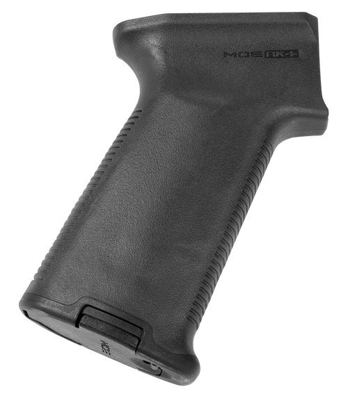 Magpul MAG537-BLK MOE+ Grip Black Polymer with OverMolded Rubber for AK-47, AK-74