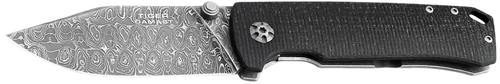 Boker 111103DAM Tiger-Damast  Pocket 3.35" Damascus Blade Micarta Handle