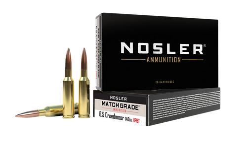 Nosler 43455 Match Grade  6.5Creedmoor 140gr Custom Competition Hollow Point Boat Tail 20 Per Box/10 Case