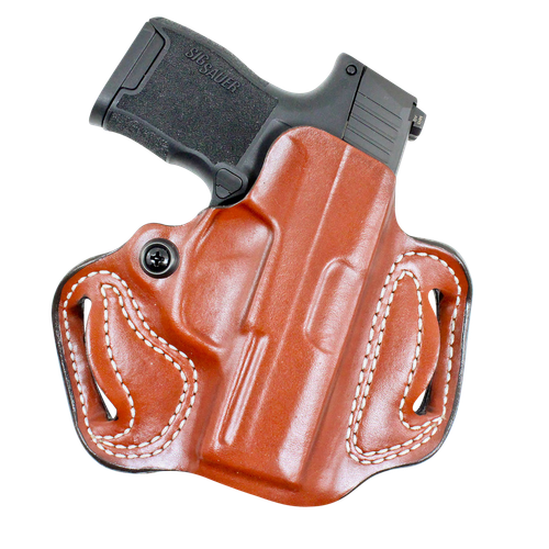 DeSantis Gunhide 086TA8JZ0 Mini Slide  OWB Tan Leather Belt Slide Fits Sig P365 Belt 1.75" Wide Right Hand