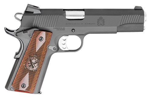 Springfield Armory PX9109LCA 1911 Loaded *CA Compliant 45 ACP 7+1, 5" Stainless Match Grade Barrel, Black Parkerized Serrated Carbon Steel Slide & Frame w/Beavertail, Crossed Cannon Cocobolo Grip