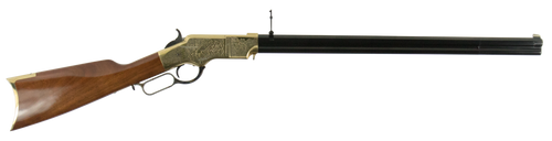 Taylors & Company 550296 1860 Brass Engraved 44-40 Win 13+1 24.25" Blued Octagon Barrel, Brass Engraved/ Brass Receiver, Walnut/ Synthetic Stock, Right Hand