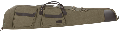 Heritage Cases 54148 North Platte Rifle Case 48" Olive Cotton Canvas w/ Leather Trim & Brushed Tricot Lining