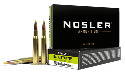 Nosler 40062 Ballistic Tip  270Win 130gr Spitzer Ballistic Tip 20 Per Box/10 Case
