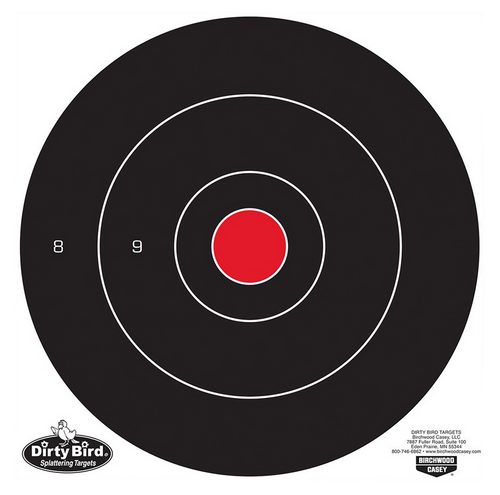 Birchwood Casey 35012 Dirty Bird  12" Bullseye Tagboard Hanging Black/White 12 PK