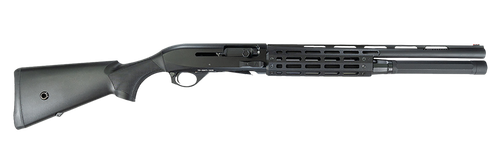 MAC 21000182 Agency Tradesman 2 12 Gauge Semi-Auto 5+1 18.50" Black Chromate Ported Vent Rib Barrel, Black Anodized Picatinny Rail Receiver, Fixed Black Synthetic Stock