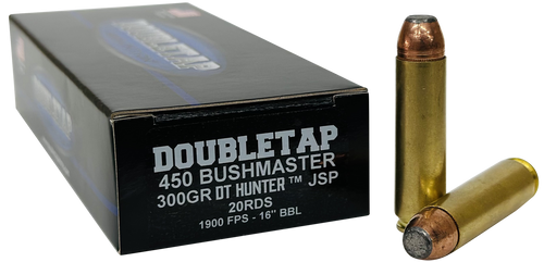 DoubleTap Ammunition 450B300SP   450Bushmaster 300gr Jacketed Soft Point 20 Per Box/25 Case