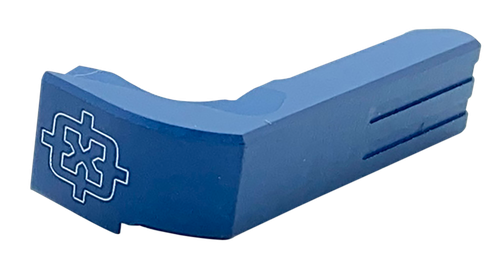 Cross Armory CRGMCBL Mag Catch  Extended Compatible w/Glock Gen1-3/P80 Blue Anodized Aluminum