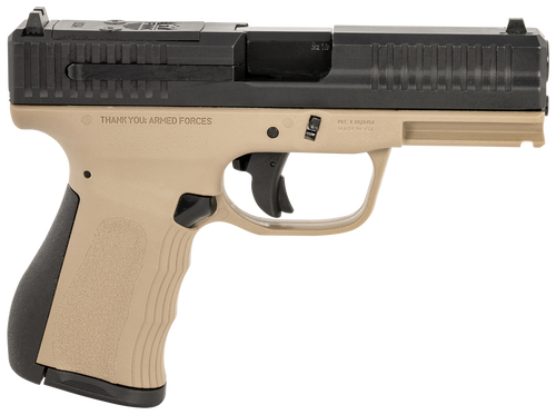 FMK FMKG49DE G3  9mm Luger 14+1 4" Stainless Steel Barrel, Black Optic Cut/Serrated Carbon Steel Slide Flat Dark Earth Polymer Frame w/Picatinny Rail, Black Backstrap Grip