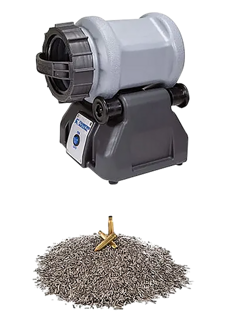 Frankford Arsenal 1199453 Rotary Tumbler Lite Pro Kit Grey/Blue Stainless Steel Capacity, 300 Pieces of 223 Brass