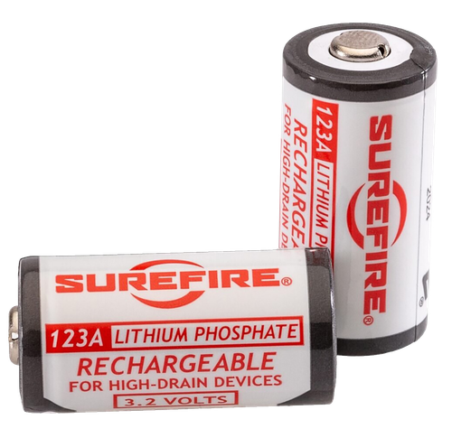 SureFire SFLFP123 123A Batteries  White/Black 3.2 Volts 450 mAh (2) Single Pack Rechargeable