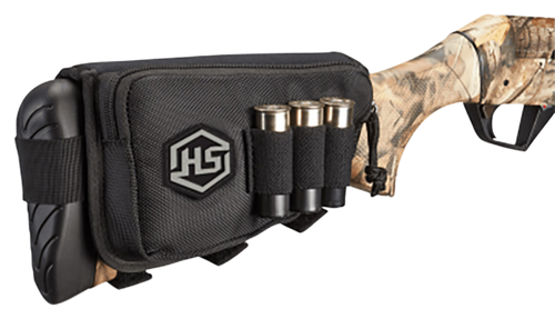 Hunters Specialties 01621 Buttstock Shell Holder  W/Pouch Holds 3 Rounds Black Polyester