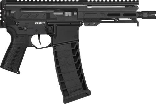 CMMG 94A6867AB Dissent MK4 9mm Luger 33+1 6.50", Black, Picatinny Brace Adapter, 5.50" M-LOK Handguard, Left Side Charging Handle, Zeroed Linear Comp, Zeroed Drop-In Single Stage Trigger