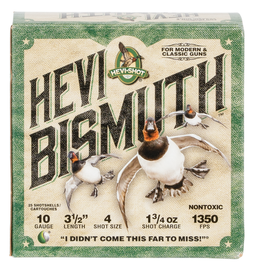 HEVI-Shot HS15504 HEVI-Bismuth  10Gauge 3.50" 1 3/4oz Bismuth 4Shot 25 Per Box/10 Case