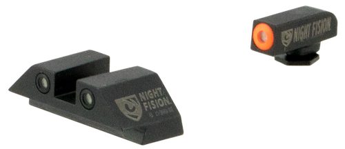 Night Fision GLK001003OGW Tritium Night Sights For Glock  Green Tritium Orange Outline Front Sight- Green Tritium White Outline Rear Sight Glock 17/17L/19/22