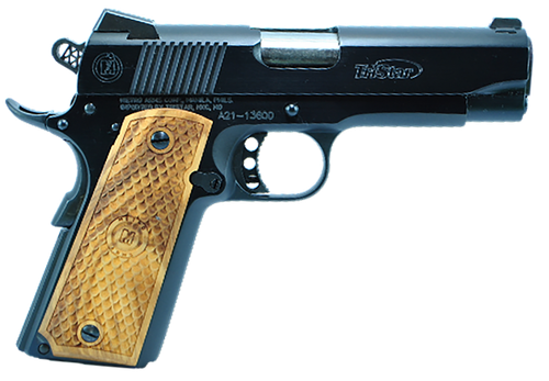 TriStar 85624 American Classic Commander 1911 9mm Luger 9+1 4.25" Stainless Steel Barrel, Blued Steel Serrated Slide, Blued Steel Frame w/Beavertail, Wood Grip, Right Hand
