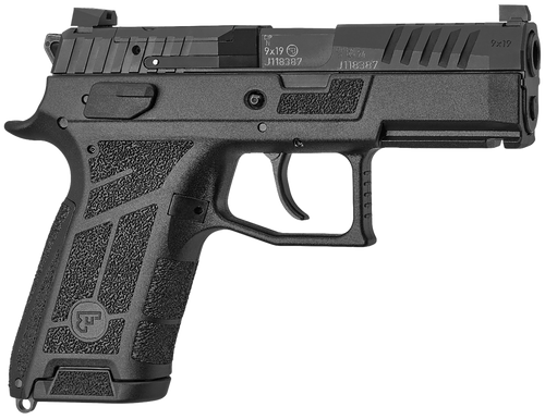 CZ-USA 01660 P-09 C Nocturne Compact Frame 9mm Luger 10+1 3.74" Black Steel Barrel, Black Optic Cut/Serrated Steel Slide, Black Polymer Frame w/Picatinny Rail, Textured Grip
