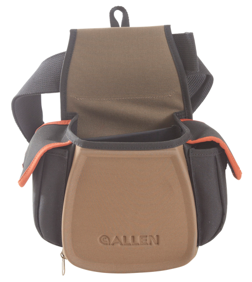 Allen 8306 Eliminator Pro Double Compartment Shooting Bag Black w/Coffee & Copper Accents, Elastic Loops, Side Pockets & D-Ring 7" x 4.75" x 12" Exterior Dimensions