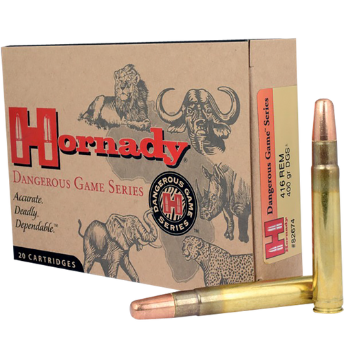 Hornady 82674 Dangerous Game  416RemMag 400gr Dangerous Game Solid 20 Per Box/6 Case