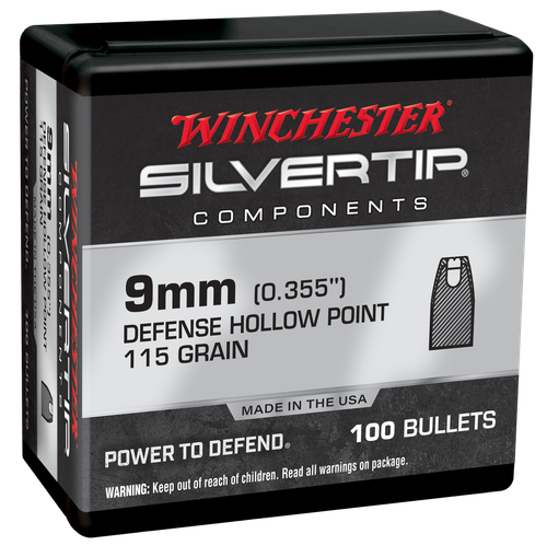 Winchester Ammo WB9ST115X Centerfire Handgun Reloading 9mm 115gr Silvertip Hollow Point 100 Per Box/10 Case