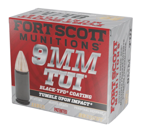 Fort Scott Munitions 9MM115SCVTPD Tumble Upon Impact (TUI)  9mmLuger 115gr Solid Copper Spun 20 Per Box/25 Case *TPD-9 Coated