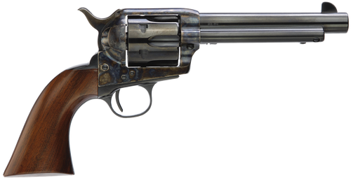 Taylors & Company 5000DE 1873 Gunfighter Deluxe 357 Mag 6rd 5.50" Blued Cylinder & Barrel Color Case Hardened Steel Frame Walnut Army Size Grip (Taylor Tuned)