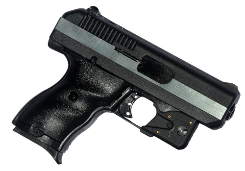 Hi-Point CF380LLTGM CF  380 ACP Caliber with 3.50" Barrel, 8+1 Capacity, Black Finish Frame, Serrated Black Steel Chrome Line Slide & Polymer Grip, LaserLyte Laser