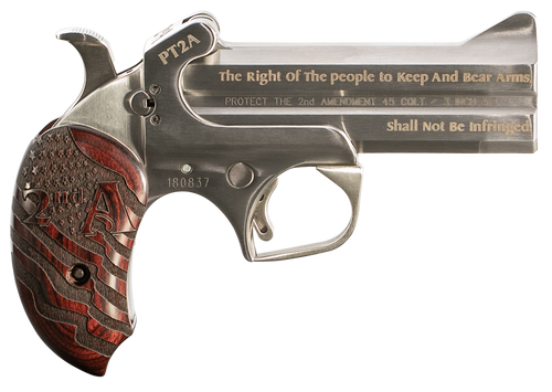 Bond Arms PT2A Protect the 2nd Amendment Derringer Single 45 Colt (LC)/410 Gauge 4.25" 2 Round Stainless Steel