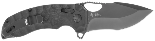 S.O.G SOG12270457 Kiku XR LTE 3.02" Folding Tanto Plain Cryo CTS XHP Blade Deep Textured Black Linen Micarta Handle Includes Belt Clip