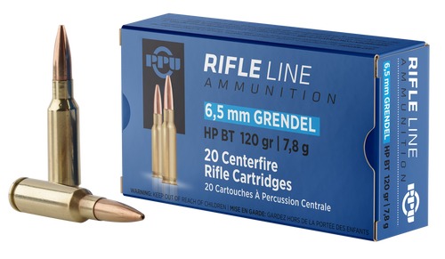 PPU PP6GH Standard Rifle  6.5Grendel 120gr Hollow Point Boat Tail 20 Per Box/25 Case