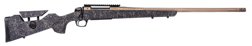CVA CR3959F Cascade Long Range Hunter Full Size 6.5 PRC 24" Smoked Bronze Cerakote Steel Threaded Barrel, Black w/Smoked Bronze Web Synthetic Stock