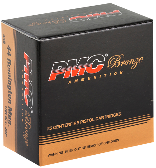 PMC 44B Bronze  44RemMag 180gr Jacketed Hollow Point 25 Per Box/20 Case