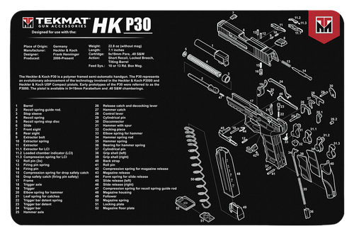 TekMat TEKR17HKP30 HK P30 Cleaning Mat Black/White Rubber 11"x17" HK P30 Parts Diagram