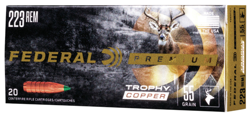 Federal P223TC1 Premium  223Rem 55gr Trophy Copper 20 Per Box/10 Case