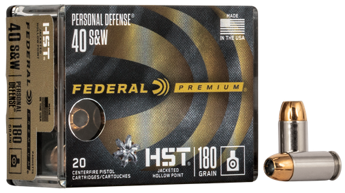 Federal P40HST1S Premium Personal Defense 40S&W 180gr HST Jacketed Hollow Point 20 Per Box/10 Case