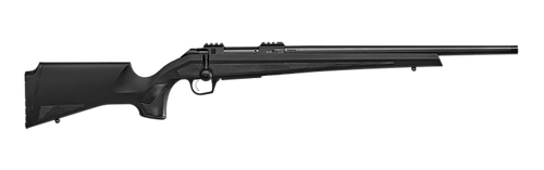 CZ-USA 07421 600+ Alpha 223 Rem 5+1 24"  Black Nitride Threaded Barrel, Black Nitride Aluminum Receiver w/Weaver Rail, Black Soft Touch Fixed Polymer Stock