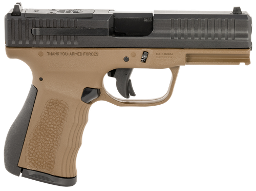 FMK FMKG49BB G3  9mm Luger 14+1 4" Stainless Steel Barrel, Black Optic Cut/Serrated Carbon Steel Slide, Burnt Bronze Polymer Frame w/Picatinny Rail, Black Backstrap Grip