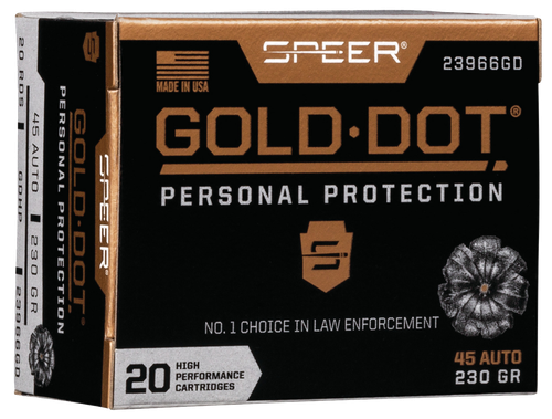 Speer 23966GD Gold Dot Personal Protection 45ACP 230gr Hollow Point 20 Per Box/10 Case