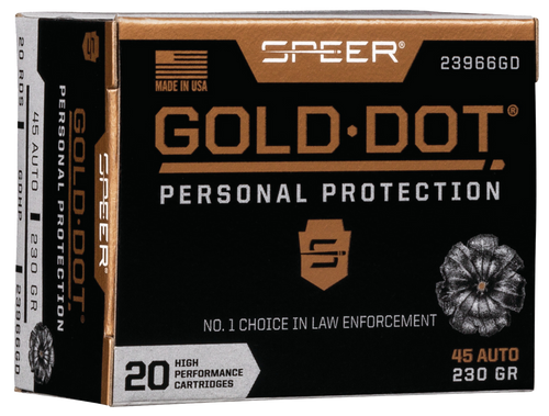 Speer 23966GD Gold Dot Personal Protection 45ACP 230gr Hollow Point 20 Per Box/10 Case