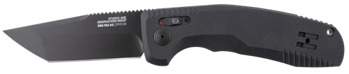 S.O.G SOG15380357 SOG-TAC Auto 3.43" Folding Tanto Plain Black TiNi Cryo D2 Steel Blade Black Micro-Textured Anodized Aluminum Handle Includes Pocket Clip