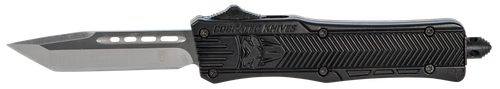 CobraTec Knives SBCTK1STNS CTK-1  Small 2.75" OTF Tanto Plain Black D2 Steel Blade/Black Aluminum Handle Features Glass Breaker Includes Pocket Clip