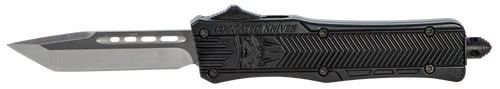 CobraTec Knives SBCTK1STNS CTK-1  Small 2.75" OTF Tanto Plain Black D2 Steel Blade/Black Aluminum Handle Features Glass Breaker Includes Pocket Clip