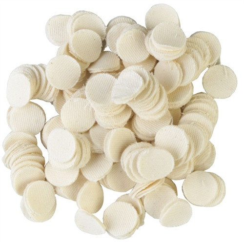 HEAVY DUTY COTTON ROUND PATCHES, .875''/.22-.25 CAL, 100 PACK