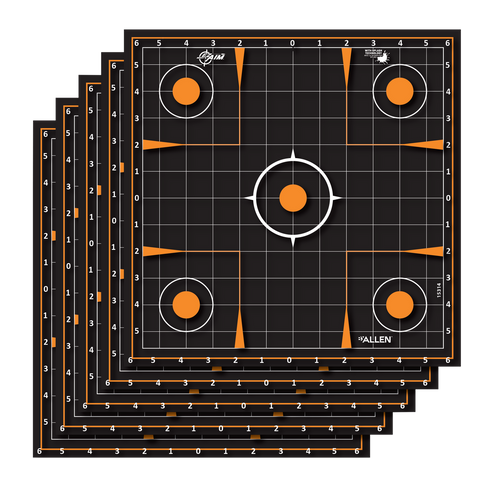 EZ-Aim 15314 Splash Reactive  Self-Adhesive Paper Black/Orange 12" Sight-In Grid 5 Pack