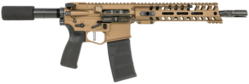 Patriot Ordnance Factory 01797 Renegade + Direct Impingement 300 Blackout 30+1 10.50" Black Nitride Aluminum Barrel, 9" M-LOK Handguards, Burnt Bronze Aluminum Buffer Tube, Black Polymer Grips