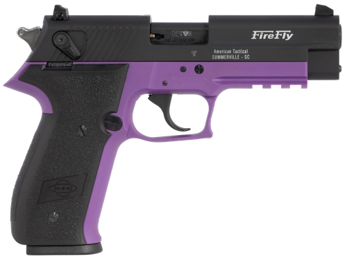 GSG GERG2210FFL FireFly  22 LR 10+1 4" Black Serrated Slide, Purple Zinc Alloy w/Accessory Rail Frame, Black Polymer Grip
