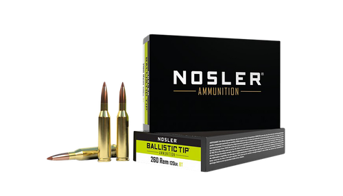 Nosler 40056 Ballistic Tip  260Rem 120gr Spitzer Ballistic Tip 20 Per Box/10 Case